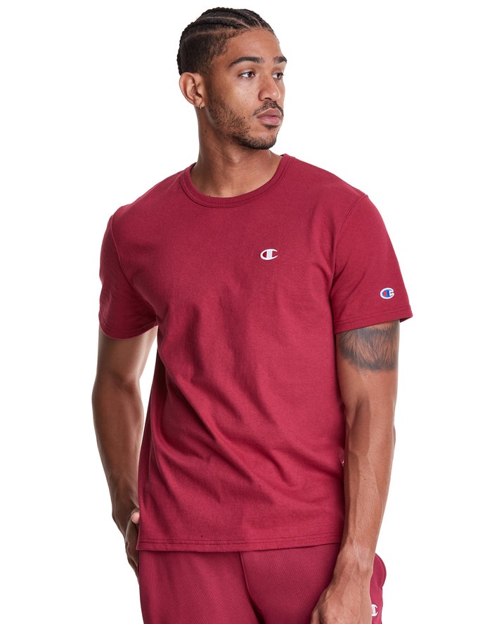 Champion Herre T-Shirts Rød - Heritage C Logo - Danmark WNG-120387